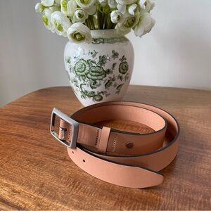 rag & bone Leather Boyfriend Belt, Tan, Large